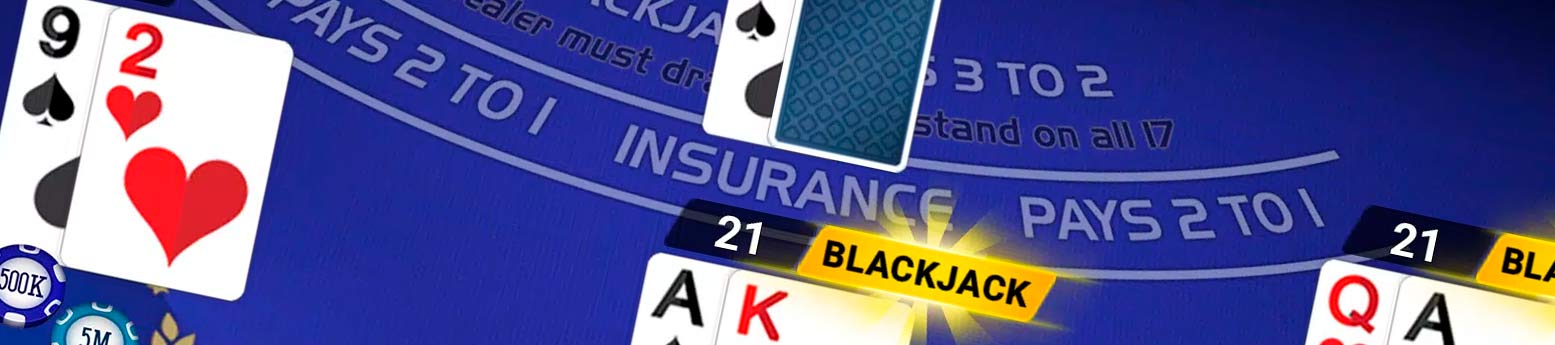 blackjack online gambling blue table